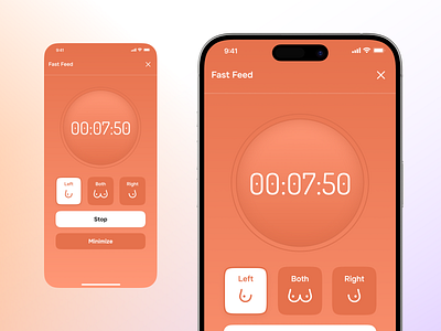 ChildCare App Tracker app branding care child daily ui design digital clock illustration interface logo mobile orange purchase timer tracker ui ux ux design