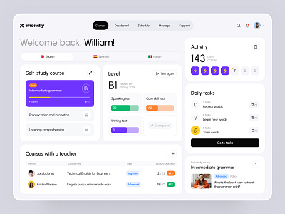 Mondly – Personalized Language Learning Experience platform saas usability user experience user interface ux