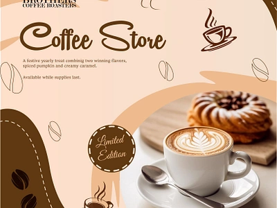 coffee store poster. adobe adobe illustartor branding graphic design illustrator logo