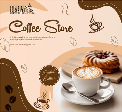 coffee store poster. adobe adobe illustartor branding graphic design illustrator logo