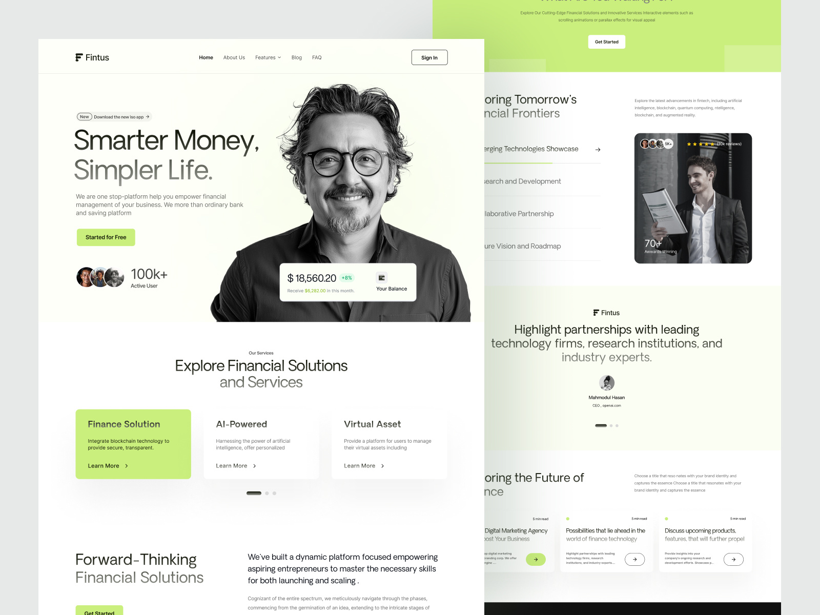 Example of Website UI Design (Home + 6 Subpages)