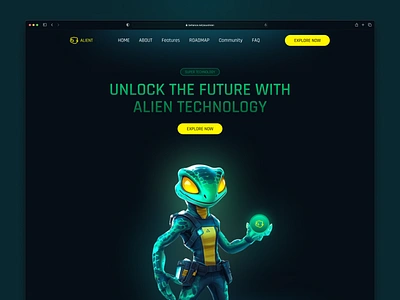 Alien Technology-Landing Page ai ai startup ai technology analytics animations crypto crypto landing page crypto website cryptocurrency dark finance landing page neural network saas mobile app ui web design web3 web3design website website design