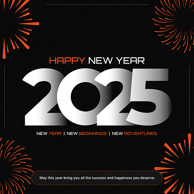 HAPPY NEW YEAR 2025 branding graphic design happy new year 2025 illustration typography vector