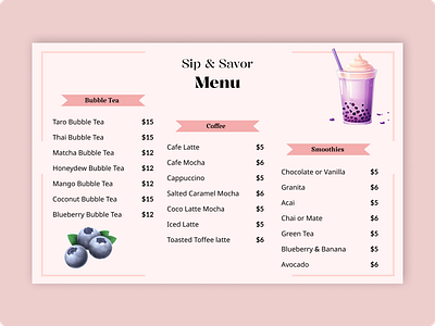 Food/ Drink Menu app branding creativeui dailyui dailyui043 dailyuichallenge design designinspiration illustration logo ui uiux