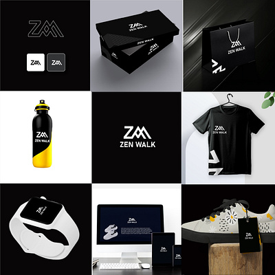 Zenwalk Shoes Brand Logo branding design graphic design illustration logo typography ui ux vector