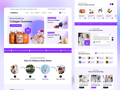 Medical Shop Health E-Commerce UI home page homepage landing landing page landingpage uidesign uiux web web design website