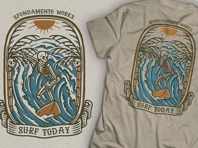 Retro Surfing T Shirt Design design illustration t shirt design