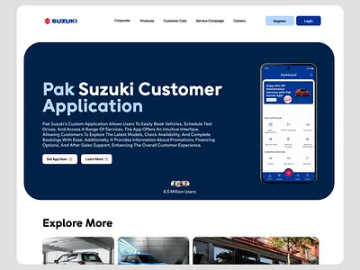 Pakistan Suzuki Landing Page figma ui ux figma website landing page ui ux web design website website design