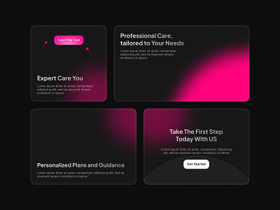 Bento Grid UI Design bento bento design bento grid dark design pink ui ux