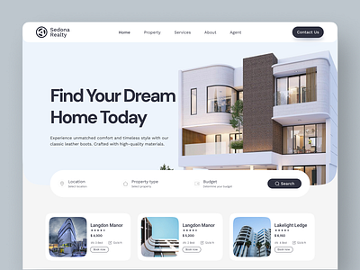 Sedona Realty - Real Estate Landing page apartement app architecture branding design estate graphic design illustration logo minimalui realestatedesig ui ui jungle webdesign website website redesign