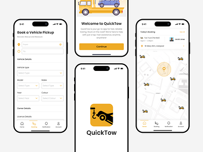 QuickTow: Instant Towing Assistance conceptdesign graphic design logo moderndesign ui uiuxdesign