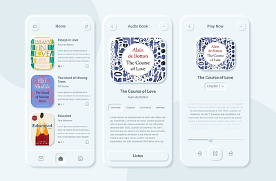 🎧 Audio Book App – Neumorphism Design appconcept audiobookapp cleanui conceptdesign creativedesign designinspiration figmadesign interactivedesign minimaldesign mobileappdesign moderndesign moshtaghdesignstudio neumorphism softui uiuxdesign userexperience