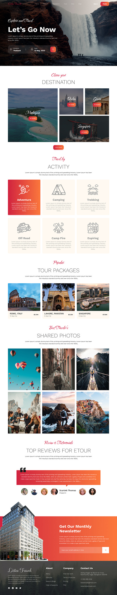 Travel Website branding design figma graphic design illustration logo typography ui ux vector