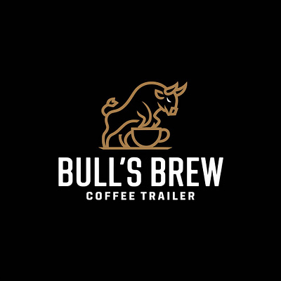 Bull's Brew Coffee Trailer Logo Design branding design graphic design illustration logo logo design typography vector