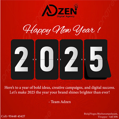 New Year Poster(simple red black theme) as per client request