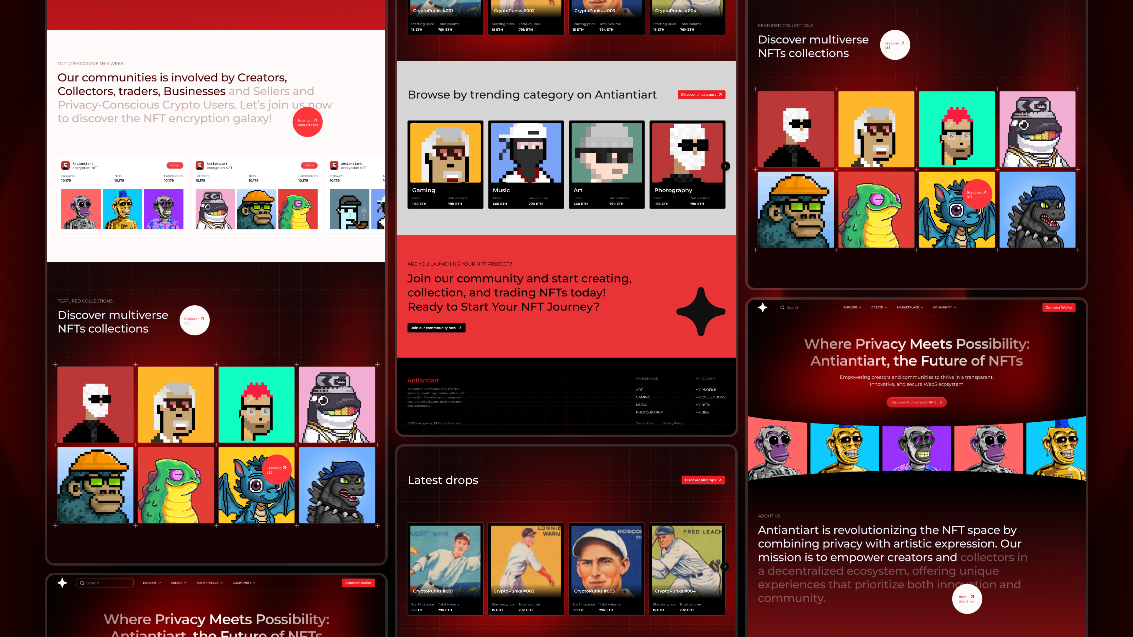 Antiantiart - NFT Marketplace nft ui ui design ui website