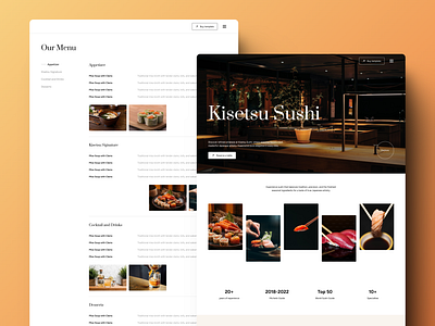 Kisetsu - Restaurant & Cafe Website Template cafe design menu design restaurant ui ux webflow website website template