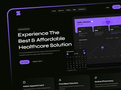 Saas Medical - Healthcare Solution app design figma graphic design illustration logo saas saas website ui