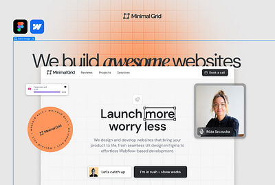 Webdesign Agency | Minimal Grid | Made in Webflow 💙 figma flat graphic design ui ux webdesign webflow website