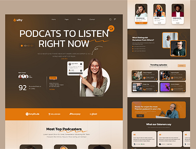 Podcast Landing Page app branding design graphic design illustration logo mobileapp ui uidesigner uiinspiration