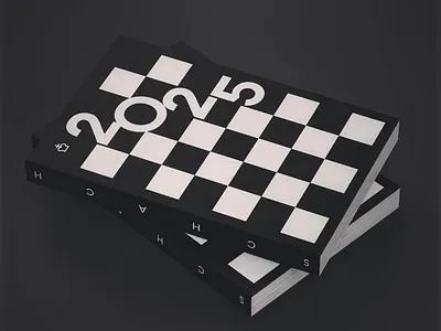 Chess Calendar 2025 black book calendar chess contrast print publication white