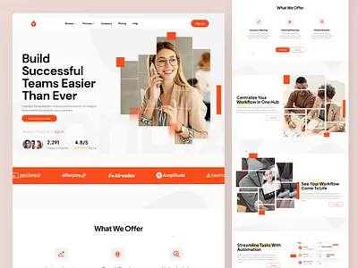 Collaboration Landing Page app branding design graphic design illustration logo mobileapp ui uidesigner uiinspiration