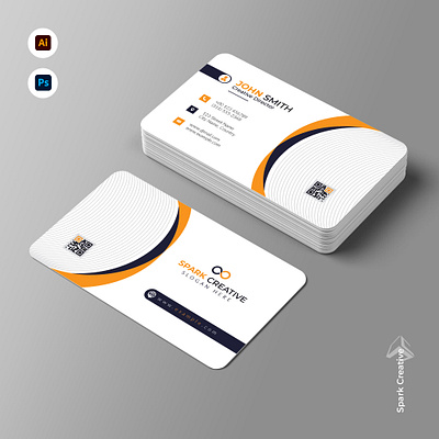 Corporate Business Card a4 agency brand branding brochure business business card creative design graphic design illustration logo minimal print template type ui