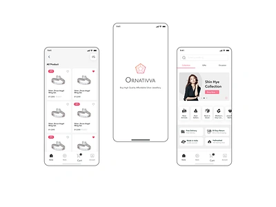 Ornativva- Jewellery eCommerce App app branding figma illustration jewelery logo saas ui