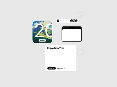 Widget Collection: Happy 2025! animation app chart figma graph interaction jitter minimal motion graphics navbar product design toolbar ui widget