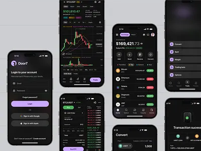 Door7 Crypto & Web3 Mobile App app apps branding chart crypto figma home illustration interaction mobile app navigation nazmi javier product design referral search settings shot sucess page unspace web3