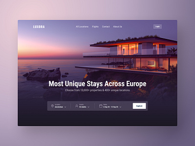 Luxury travel stays website airbnb architecture asia booking business ecommerce europe explore flight future hospitality hotel house luxury premium resort travel ui web web design