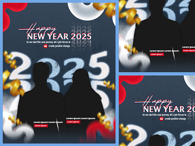 Happy New Year 2025 Flyer 2025 flyer graphic design indonesia minimalist new year poster tahun baru typography