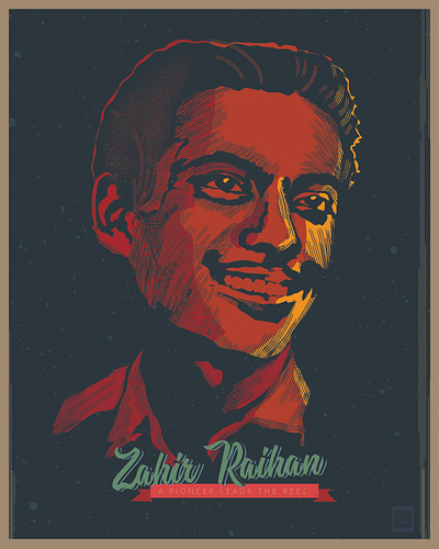 Zahir Raihan || Vintage Poster Portrait art station of saikat bangladeshi bangladeshi artist classic design digital illustration digitalart illustration portrait postcard poster retro vintage