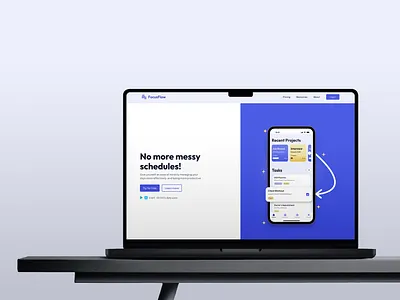 FocusFlow TODO App Landing Page Design app landing page convertible landing page figma design landing page design saas design saas website todo app ui uiux web design