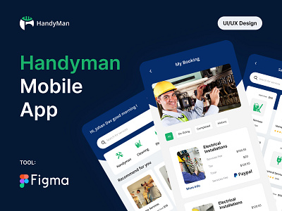 Handyman Figma Mobile App UI Design figma figma app design figma design handy man handyman handyman app handyman ui home service mobile app mobile app ui ui design