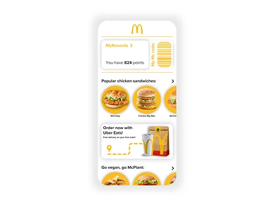 McDonald's Mobile Homescreen Redesign design homescreen mcdonalds mobile redesign ui ux