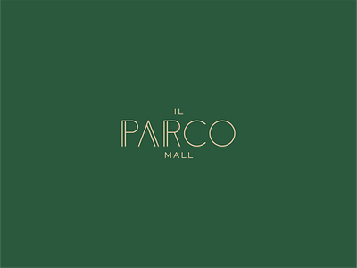 IL PARCO MALL LOGO art deco classy elegant gold green logo mall parco park royal green typface wordmark