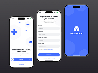 Inventory Mobile App - Onboarding, Register 2025 app application application ui best dribbble designer designer ios application mobile mobile app mobile ui popular designer top design dribbble top designer trading trading app ui ux