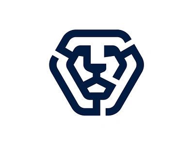 Geometric Diamond Lion Face Logo app branding capital crypto currency design digital face geometric graphic design hexagon line lion logo minimalist modern simple wild