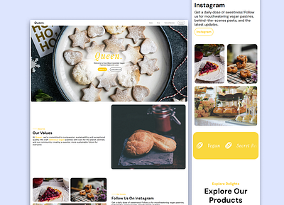 Queen - Vegan Bakery Design Concept ui ux website design