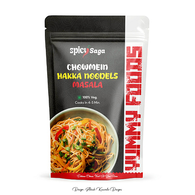 Modern and Vibrant Packaging for Instant Noodles Masala branding food food label food packaging label graphic design label label design packaging packaging label pouch label pouch packaging pouch packaging label typography