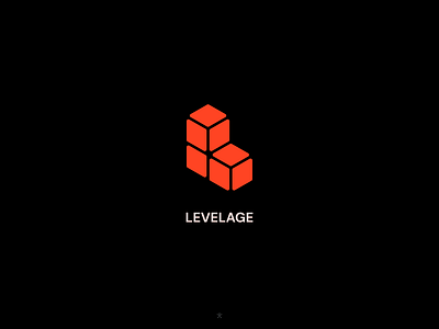 Levelage* / Logotype. 3d block brand branding clean dark design icon identity illustration level light logo mark product saas symbol ui web web design