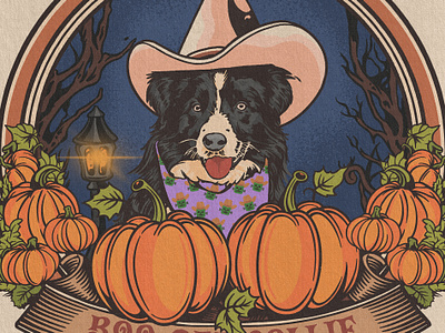 BOO-DER COLLIE animal design design studio digital artwork digital illustration dog graphic design halloween illustration illustration art illustrator nightmare pumpkin t shirt design trick or treat