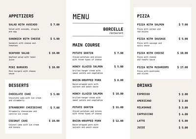 Menu Card Design canva card food graphic design menu