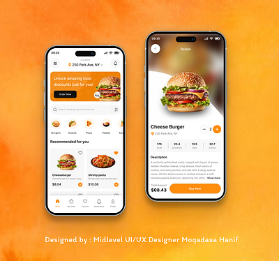 Food Delivery App UI/UX Design animation branding design graphic design illustration typography ui ux web