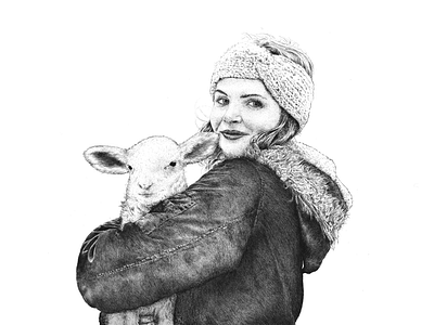 Lil Bo Peep andrea boehlke art artist coat drawing hand drawn illustration ipad line procreate sean quinn sheep stipple texture winter