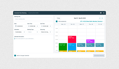 Schedule a Meeting calendar meeting minimal ui web