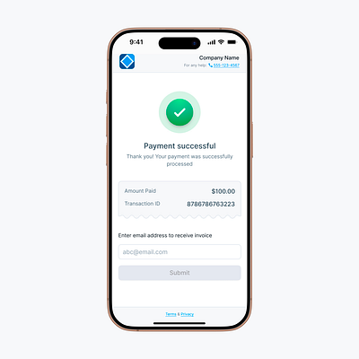 Payment Successful! ios mobile payment receipt ui