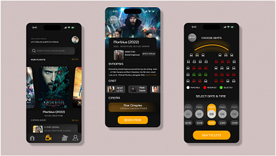 Movie ticket app Design app app design app redesign design movie app design typography ui ui ux ux