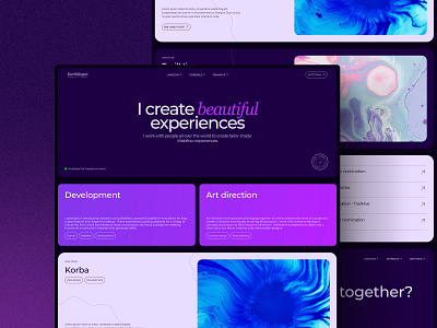 Creative Personal Portfolio Landing Page Website in Framer bento boxes blue cards clean freebie grid landing page minimal modern portfolio responsive ui user experience user interface ux web design website